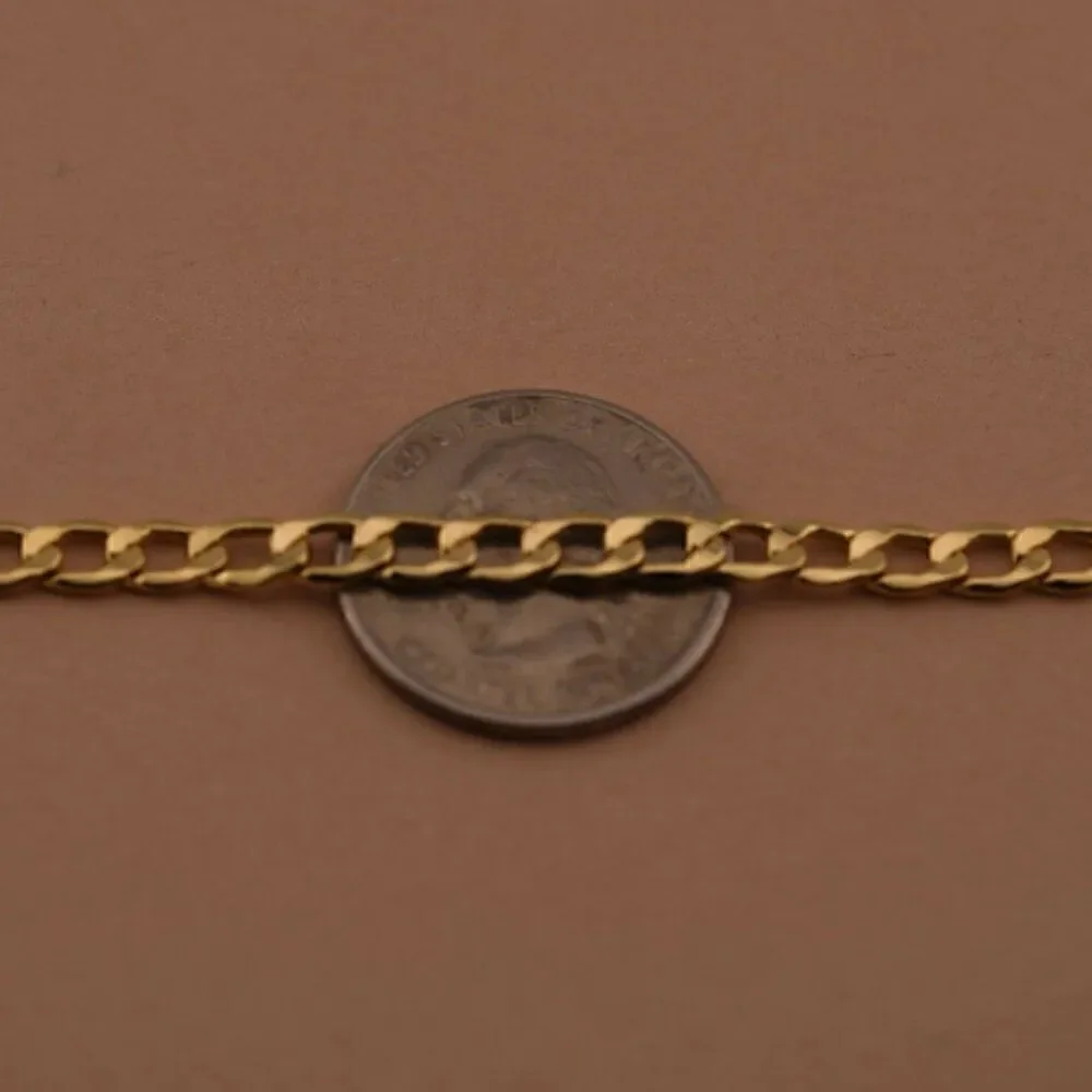 14K Real Gold 4.8 mm Cuban Chain Bracelet | Birthday Gift | Real Gold Cuban |